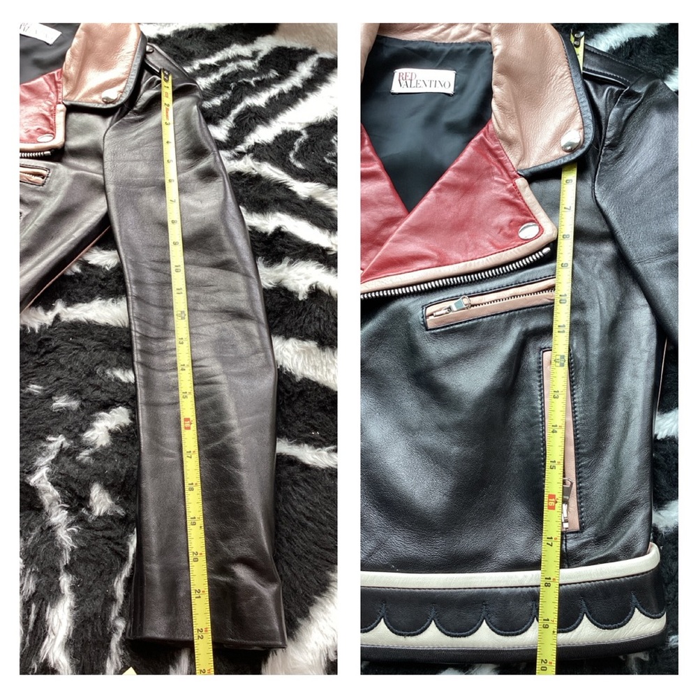 Valentino Heart Intarsia Leather Biker Jacket. (MC) - Picture 14 of 17